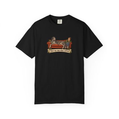Scottish Deerhound humorous illustration tee in Black