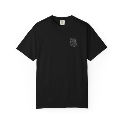 Scottish Terrier head-only left chest tee in Black