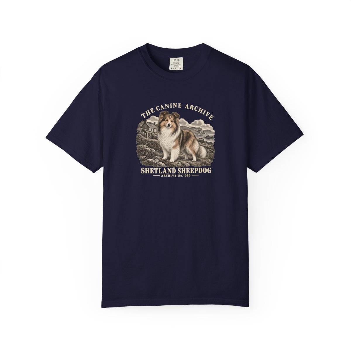 Shetland Sheepdog Front Study Tee in True Navy