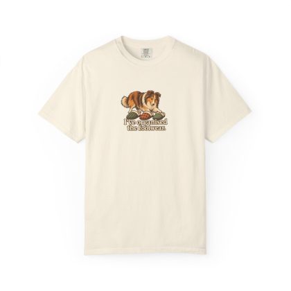 Shetland Sheepdog humorous illustration tee in Ivory