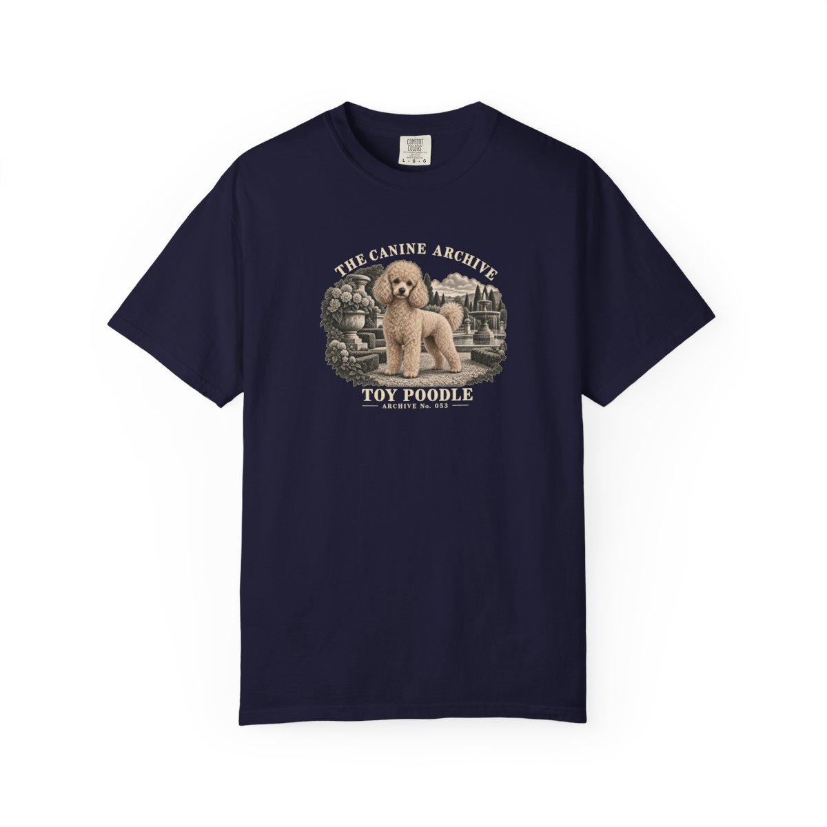 Toy Poodle Front Study Tee in True Navy