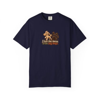 Toy Poodle humorous illustration tee in True Navy