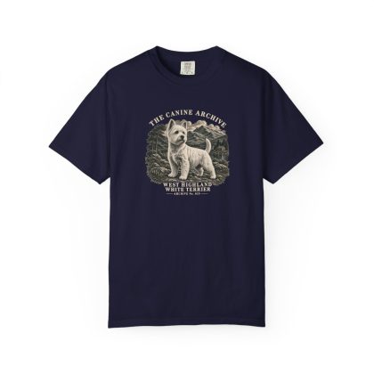 West Highland White Terrier Front Study Tee in True Navy