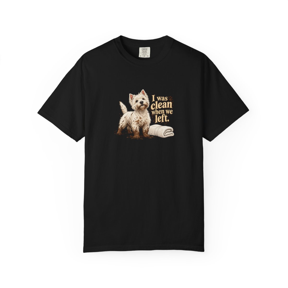 West Highland White Terrier humorous illustration tee in Black