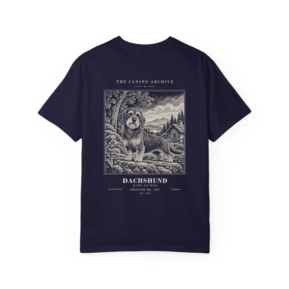 Dachshund Wire Haired Tee in True Navy